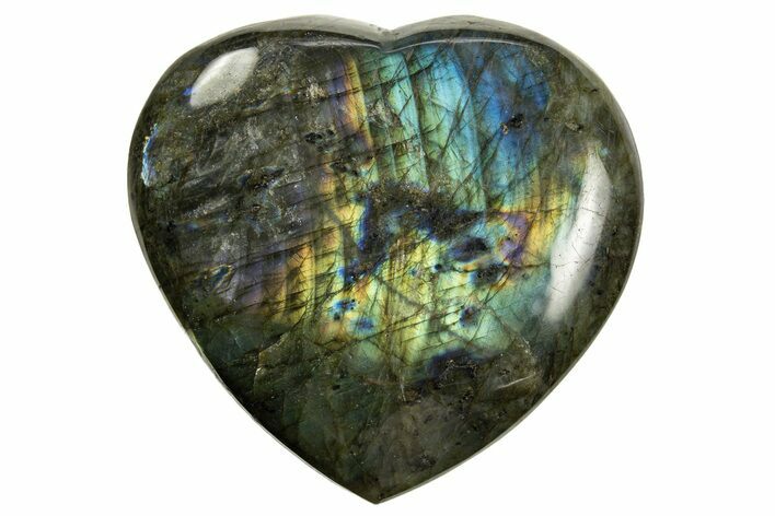 Flashy Polished Labradorite Heart - Madagascar #327247